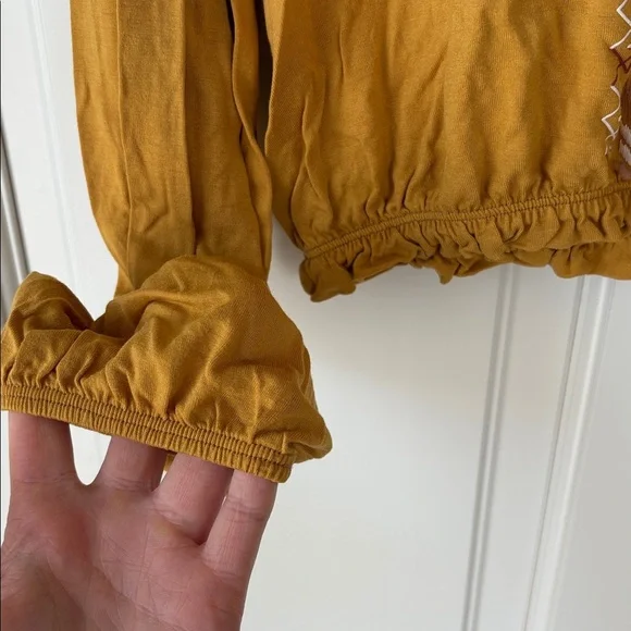 Youth in Revolt Floral Mustard Blouse large - Picture 4 of 5